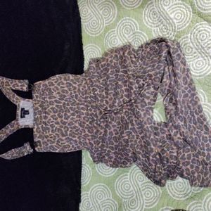 animal print overalls